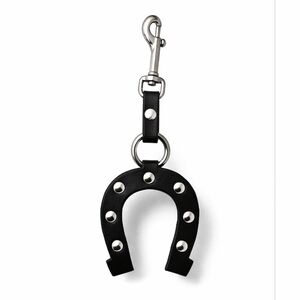 Black Leather Gothic Horseshoe Key Charm